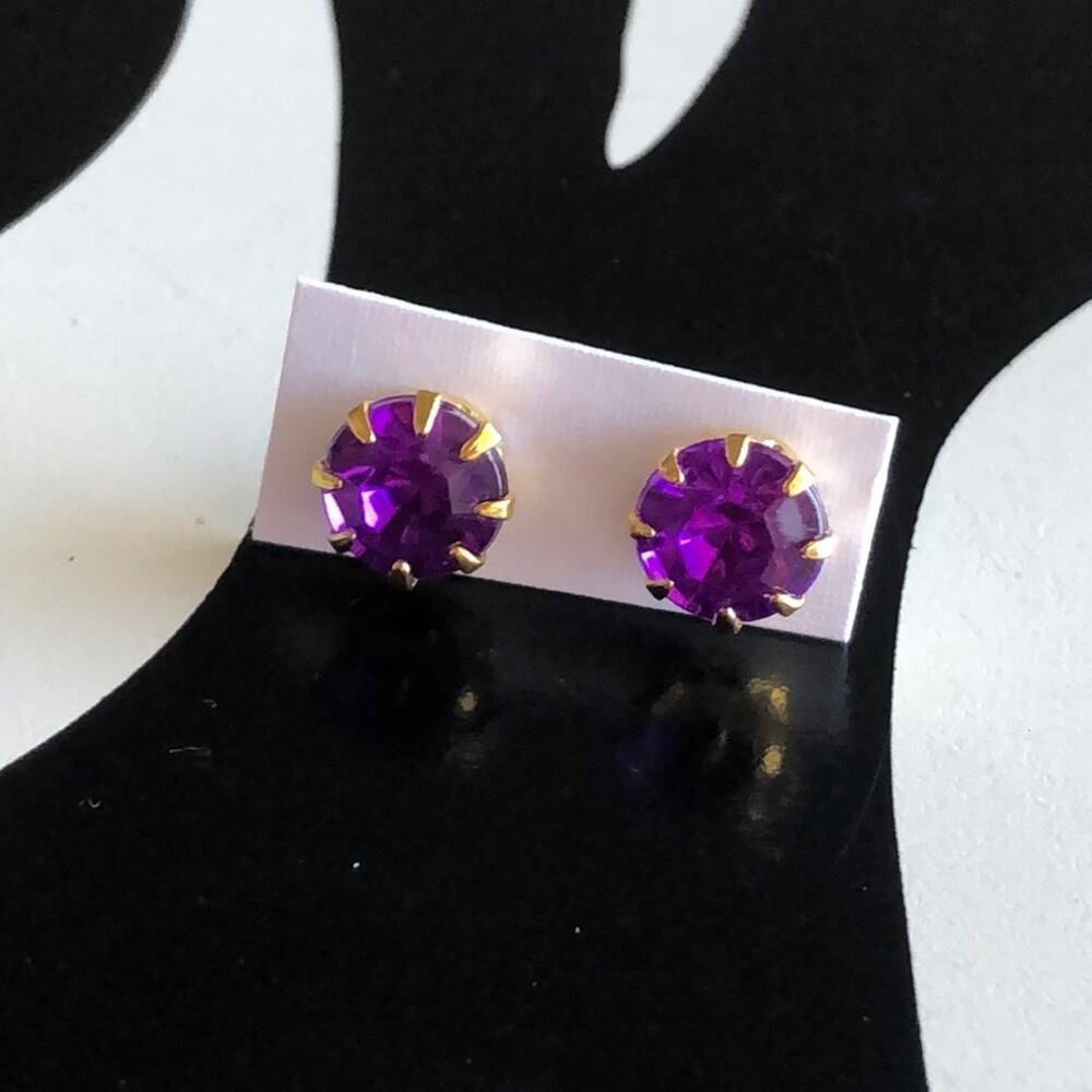 4 for $20 Purple and Gold Stud Earrings